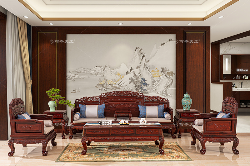 103双狮迎福沙发